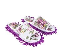 Holibanna 1 Pairs Viola in Microfibra Pantofola Pulizia Mop Pantofole Lavabile Staccabile Casa Copertura del Pattino Pulitore del Pavimento per Il Bagno Ufficio Cucina Pantofole