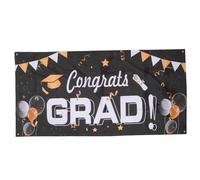 Holibanna 1 Pz. Sfondo della stagione di laurea Decori banner di sfondo di laurea arredamento sullo sfondo dei laureati striscione da muro di laurea Banner sospeso Banner di laurea Black