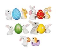 Holibanna 1 Set Miniature Decorative Coniglietti e Uova Figurine Piccole per Decorazioni Festive Idee e Arredamento da Scrivania