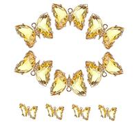 Holibanna 10 Pezzi ciondolo farfalla collana potere fabbricazione farfalle ciondoli per bracciale ciondoli pendenti in cristallo ciondoli pendenti in lega Yellow