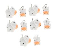Holibanna 10 Pezzi Di Ciondolo A Forma Di Mucca Perline Per Gioielli Ciondoli A Forma Di Animali Da Fattoria Mucche In Miniatura Statuine Di Mucca Mini Ciondoli A Forma Di Mucca Per La