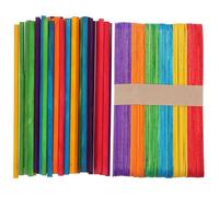 Holibanna 100 pezzi Bastoncini di Legno per Ghiaccioli Colorati da Stecchi Artigianali Lisci con Angoli Arrotondati per DIY Creatività e Laboratori Manuali