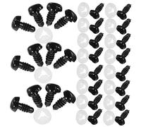 Holibanna 100 Pezzi Naso Bambola Peluche Soltanto Fare delle Bambole Sicurezza Animali di Peluche fantoccio Occhi Fai da Te Naso d'orso Bambola di pezza plastica Black
