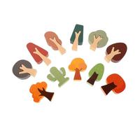 Holibanna 11 Pezzi Alberi in Legno per Pista Treno Miniature di Accessori Naturali Interbloccabili per Giochi Creativi e Sviluppo Abilità