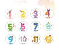 Holibanna 12 pezzi Adesivi Mese Ragazzo Ragazza Milestone Riutilizzabili in Carta Morbida per Foto Ricordo Crescita Decorativi Unisex per Social e Album Memorie