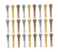 Holibanna 120 Pezzi Ciondoli Microfono Vintage in Lega Charms Musicali Antichi per Scrapbooking Pendenti Piccoli per Orecchini e Bracciali Accessori Te per Gioielli