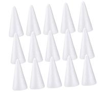 Holibanna 15 Pezzi Coni Polistirolo Bianco per Materiale Sicuro e Durevole per Decorazioni Fai da Te Pittura e Progetti Creativi Accessori per e Feste