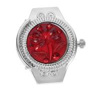 Holibanna 1pezzi Orologio Da Dito Donna Forma Di Anello Con Design Rosa Creativa in Lega Di Zinco Resistente e Confortevole Decorazione Elegante Per Uso Quotidiano e Regalo Speciale