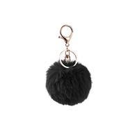 Holibanna 1pezzi Pom Pom Portachiavi Pelliccia Imitazione Di Coniglio Per Decorazione Borse e Chiavi Nero