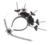 Holibanna 1set Accessori Goth Per Halloween Fascia Con Fiori e Collana Choker Per Cosplay e Feste Tematiche Adatto Dei Morti e Eventi Speciali