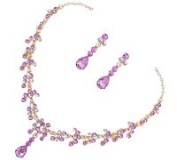 Holibanna 1set Collana e Orecchini Da Sposa Rutenio Con Strass Elegante Per Matrimoni e Occasioni Speciali Gioielli Per e Natale
