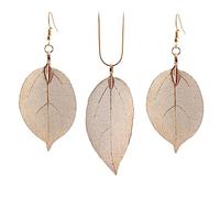 Holibanna 1set Collana e Orecchini Forma Di Foglia Eleganti Di Gioielli Creativi Per Donne e Ragazze Accessori Per Feste e Occasioni Speciali