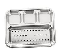 Holibanna 1Set Piatto Vassoio Acciaio Inossidabile Per Pasticci Con Scolare Olio Vassoio Per Compartimenti Per Salse e Condimenti
