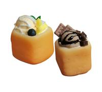 Holibanna 2 Miniature Ice And Toast Models Mini Dessert Toys For Dollhouse Cooking Games Portable Safe Kitchen Play Accessories For