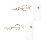 Holibanna 2 Pezzi astuccio per rossetto in pvc trasparente portachiavi con ciondolo per rossetto 2pz (trasparente) Portachiavi lip gloss Custodia lip gloss con portachiavi buste Titolare kit