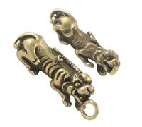 Holibanna 2 Pezzi Ciondolo in ottone portachiavi fortuna Ciondolo chiave fascino del pendente dei gioielli portachiavi con ciondolo in metallo statua in ottone Feng Shui Charm Golden
