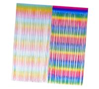 Holibanna 2 Pezzi Di Decorazione Plissettata Per Matrimonio Sfondo Per Feste Iridescenti Arcobaleno Decorazione Da Parete Vortici Tende Appese Colorato Per Animali