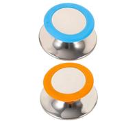 Holibanna 2 Pezzi Pomelli per Coperchi Pentola Manopole Resistenti al Calore Silicone e Acciaio Inossidabile Facili da Installare Compatibili con Tipi e Coperchi Colori Blu e