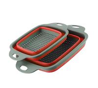 Holibanna 2 Pezzi Scolapasta Pieghevole per Frutta e Contenitore Estensibile per Cucina Rosso Facile da Riporre e Utilizzare Design per Scolare e Conservare