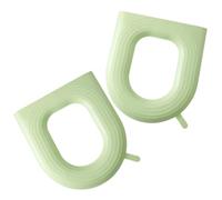 Holibanna 2 Pezzi Tappetino Per Wc Cuscino Morbido Riutilizzabile Lavabile Copriwater Impermeabile Forma Scaldabagno Imbottito Riduttore Per Wc Domestico Copriwater Copriwater Verde Eva
