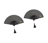 Holibanna 2 Pezzi ventagli da Donna Pieghevoli Pieghevole a Mano Pieghevole tenuto Tifoso del Festival Ventilatore Portatile Fan The adornare Ventilatore Manuale ventaglio bambù Black