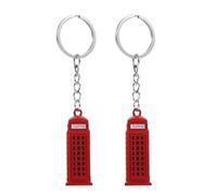 Holibanna 2 Pz Londra Cabina Telefonica Box Portachiavi 3D Cabina Telefonica Rossa Rosso Londra a a Portachiavi Uk Souvenir Auto Borsa Fascini Del