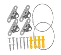 Holibanna 2 Set Anticaduta Mobili Protezione Ancora Cinghie Di Sicurezza a Parete Antiribaltamento Dovere Mobilia Kit Di Mobili Per La Sicurezza Dei Prova Acciaio Inossidabile Silver