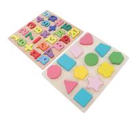 Holibanna 2 set Puzzle Educativo in Legno Giochi Apprendimento Forme e Numeri Colorati Stimolazione Sensoriale e Sviluppo Cognitivo per Ragazzo Ragazza e Piccoli
