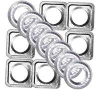 Holibanna 20Pezzi Coperture Per Bruciatori Alluminio Fodere Resistenti Per Rotonde e Quadrate Protezione e Facilità Pulizia Per Gas