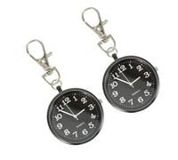 Holibanna 2pezzi Orologi Da Tasca Con Portachiavi Orologi Minimalisti Unisex Con Display Digitale Per Studenti e Adulti Design Elegante e Pratico Per Controllo Facile Con Scritta Nera