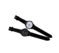 Holibanna 2pezzi Orologio al Quarzo da Polso per Movimento Preciso Cinturino Regolabile Design Rotondo Visualizzazione Ore Minuti Secondi