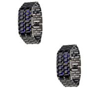 Holibanna 2pezzi Orologio Sportivo Digitale Con Bracciale Acciaio Inossidabile e Retroilluminazione Blu Design Elegante e Comfort Adatto Per Attività Esterne e Corsa