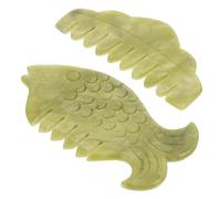 Holibanna 2pezzi Pettini in Pietra Naturale Per Massaggio Capelli e Corpo Strumenti Antistatici Per Stimolare La Circolazione Sanguigna Massaggiatore Scalp e Gua Sha Multifunzionale Per Test