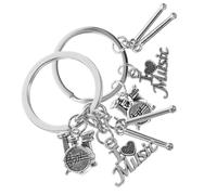 Holibanna 2Pezzi Portachiavi Musicale Batteria con Bacchette Ciondolo Unico per Amanti della Accessorio per Chiavi in Lega Resistente Regalo per Musicisti del Rock