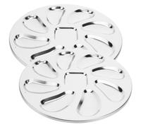 Holibanna 2pezzi Vassoi per Ostriche in Acciaio Resistente Vassoi Portata Riutilizzabili Multi-Funzione per Ristorante e Cucina Vaschette Alimentari Pratiche e Facili da Pulire