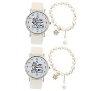 Holibanna 2sets Orologio e Bracciale Da Donna Elegante Orologio Da Polso e Bracciale Inossidabile Per Anniversari e Compleanni Design Chic Per Ragazze e Donne
