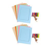 Holibanna 2sets Portafoto Creativo Carta con Clip Legno e Filo Juta per Decorazione Murale Foto per Casa e Stanza