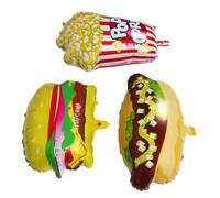 Holibanna 3 Pezzi Popcorn Hot Dog e Hamburger Realistici Foil per Decorazioni Festa Compleanno Party Movie Night Picnic e Bbq