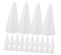 Holibanna 30 Pezzi Giocattoli per Colonna in Schiuma mestiere Ornamenti Coni Arredamento Natalizio Dolce guidato Fai da Te schiume Giocattoli Cono in polistirolo schiume Decorative Bianca