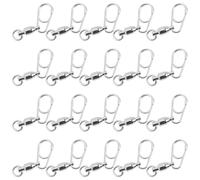 Holibanna 30 Pezzi Girelle per Pesca in Acciaio Inossidabile Rotazione Flessibile e Connessione Rapida Accessori Pesca Sturdy Bait Swivel per Filo e Terminal Tackle
