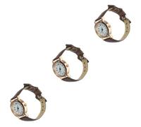 Holibanna 3pezzi Orologio Da Donna Digitale Pelle Con Cinturino Flessibile e Design Elegante Orologio Piccolo Per Ragazze e Studentesse Marrone