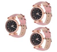 Holibanna 3pezzi Orologio Da Donna Pelle Con Quadrante Romano Elegante Orologio Casual Per Ragazze Design Delicato e Resistente e Inox Raffinato
