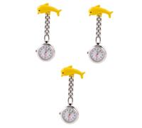 Holibanna 3pezzi Orologio Pendolo Per Medici e Con Design Delfino Luminosa Orologio Da Tasca Per Uso Professionale e Decorativo