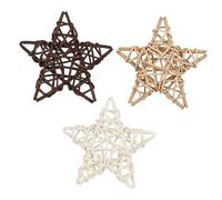 Holibanna 3Pezzi Palline Decorative Rattan Forma Stella per Decorazioni Natalizie e Centrotavola Colori e Ciascuna
