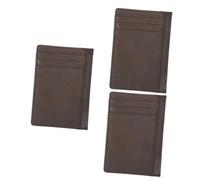 Holibanna 3pezzi Portafoglio Vintage Pelle Per Uomo Con Scomparti Per Carte e Monete Portamonete Tascabile Slim Per Viaggi e Shopping Caffè