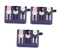 Holibanna 3pezzi Portamonete Donna Con Motivo Gatto Portafoglio Breve Con Cerniera Multi-funzione Per Scuola e Ufficio Elettrico Spazi e Scomparti Adeguati
