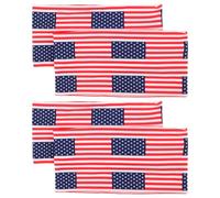 Holibanna 4 fasce per capelli da uomo: fasce da calcio - per capelli larghe ed elastiche con motivo a bandiera americana da donna, accessori sportivi per per il giorno della partita e per il fitness