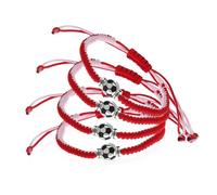 Holibanna 4 Pezzi Braccialetti Intrecciati Braccialetto Calcio Tessuto Bracciali Ragazzi Uomini Ragazze