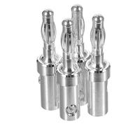 Holibanna 4 Pezzi Connettore Banana Placcato Argento per Cavi Altoparlanti Hifi Plug Audio Compatto e Resistente per Ricevitori e Sistemi Audio