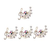 Holibanna 4 Pezzi Corso anti-esposizione spille per spille per la moda femminile Spilla bomboniere matrimonio spille da donna eleganti perno simbolo musicale Pin maglione strass